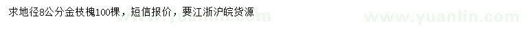 求購地徑8公分金枝槐