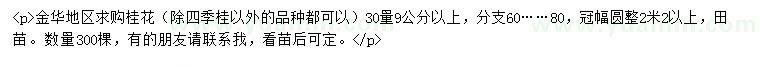 求購30量9公分以上桂花