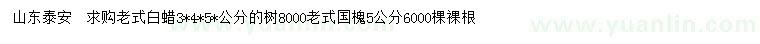 求購3、4、5公分老式白蠟、5公分老式國槐