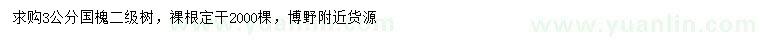 求購3公分國槐