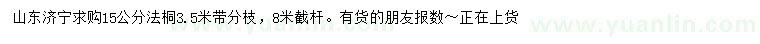 求購15公分法桐