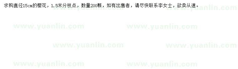 求購直徑15公分櫻花