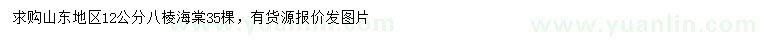 求購12公分八棱海棠