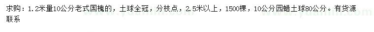 求購(gòu)1.2米量10公分老式國(guó)槐、園蠟