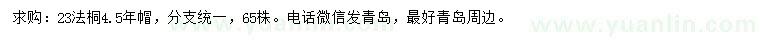 求購23公分法桐