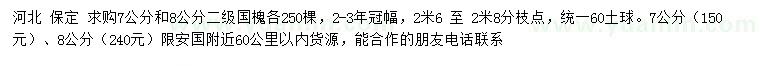 求購7、8公分國槐