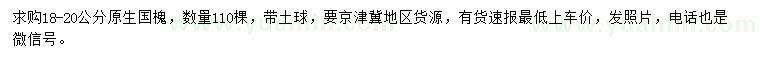 求購18-20公分原生國槐