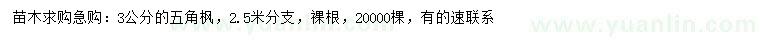 求購(gòu)3公分五角楓