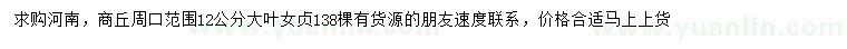 求購12公分大葉女貞