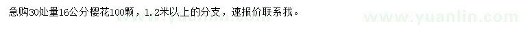 求購30處量16公分櫻花