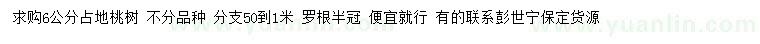 求購(gòu)6公分占地桃樹(shù)