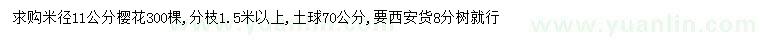 求購米徑11公分櫻花