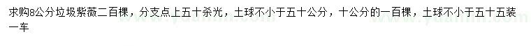 求購8、10公分垃圾紫薇