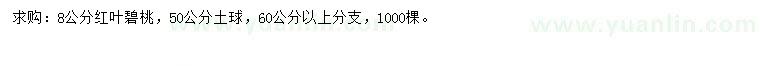 求購8公分紅葉碧桃