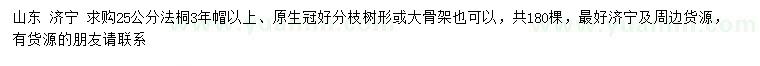 求購(gòu)25公分法桐