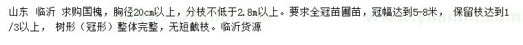求購胸徑20公分以上國槐
