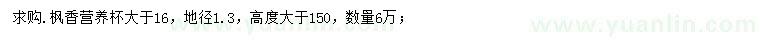 求購(gòu)地徑1.3公分楓香