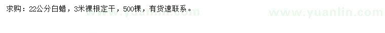 求購22公分白蠟