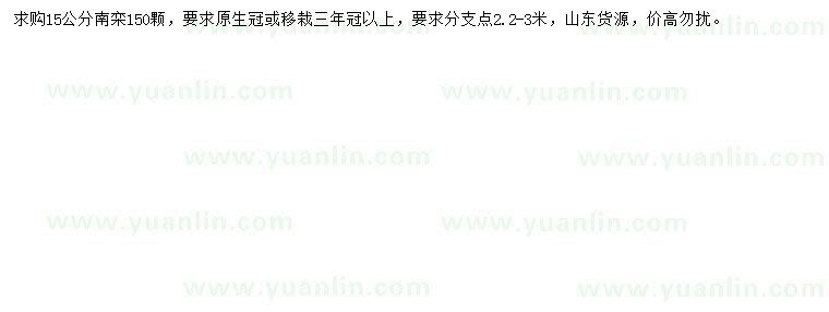 求購(gòu)15公分南欒