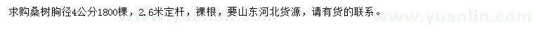 求購胸徑4公分桑樹