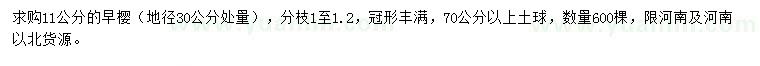 求購地徑30公分處量11公分早櫻