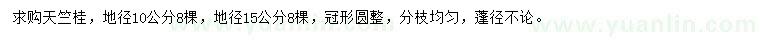 求購(gòu)地徑10、15公分天竺桂