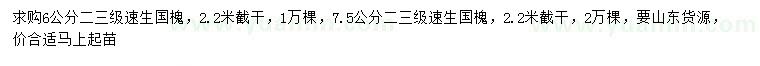 求購(gòu)6、7.5公分速生國(guó)槐