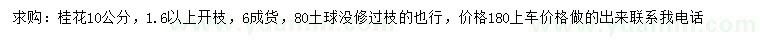 求購10公分桂花