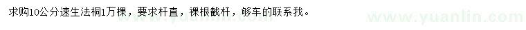 求購(gòu)10公分速生法桐