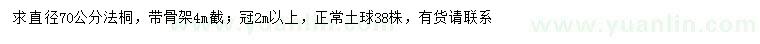 求購直徑70公分法桐