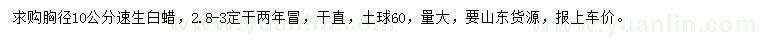 求購(gòu)胸徑10公分速生白蠟