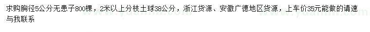 求購胸徑5公分無患子