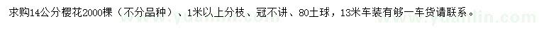 求購(gòu)14公分櫻花