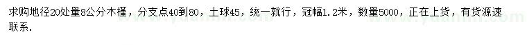 求購地徑20處量8公分木槿