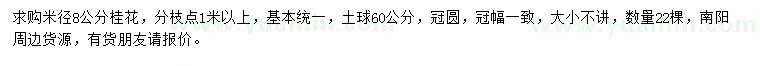 求購米徑8公分桂花
