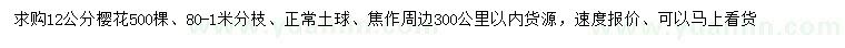 求購(gòu)12公分櫻花