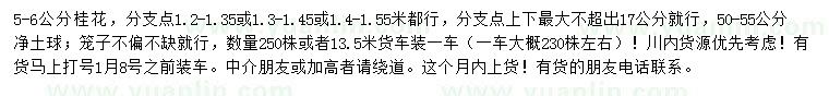 求購5-6公分桂花