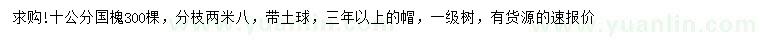 求購10公分國槐