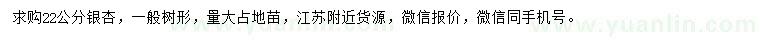 求購22公分銀杏