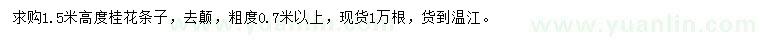求購(gòu)高1.5米桂花條子
