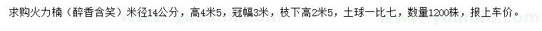 求購米徑14公分火力楠