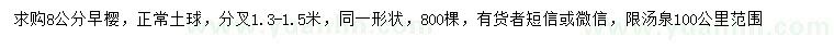 求購(gòu)8公分早櫻