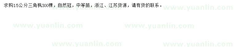 求購15公分三角楓