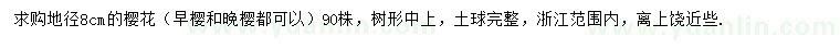 求購(gòu)地徑8公分櫻花