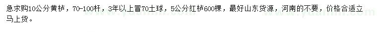 求購10公分黃櫨、5公分紅櫨