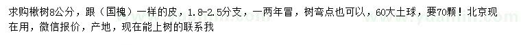 求購(gòu)8公分楸樹