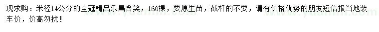 求購(gòu)米徑14公分樂(lè)昌含笑