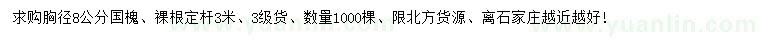求購胸徑8公分國槐