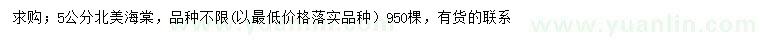求購5公分北美海棠