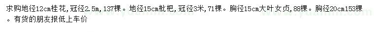 求購桂花、枇杷、大葉女貞